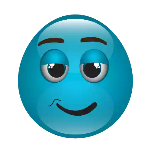 Blue Emoji Png File (white, teal)