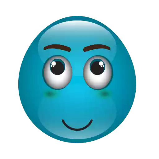 Blue Emoji Png Picture (white, teal)