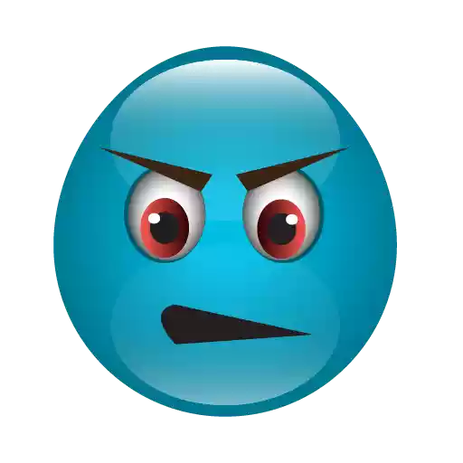 Blue Emoji Png Transparent Image (white, black)