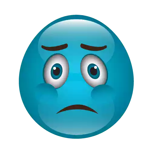 Blue Emoji Transparent Png (white, teal)