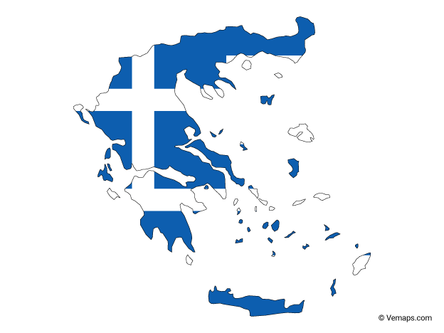 Blue Greece Map Transparent Background (lavender, white, teal, black, silver)