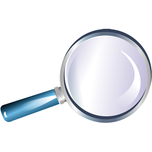 Blue Magnifying Glass Icon Png (white, lavender, black)