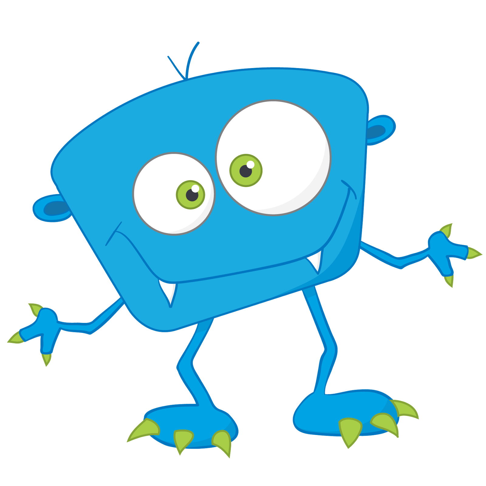 Blue Monster Png Free Download (white, greenish blue, black)