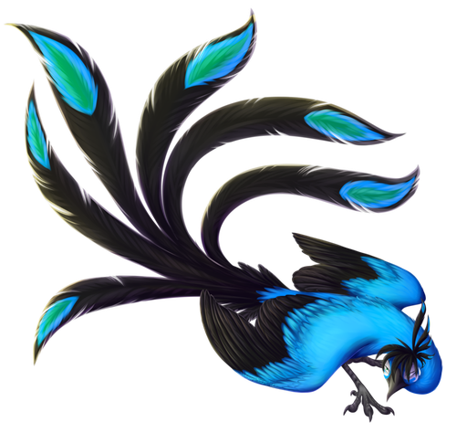 Blue Phoenix Png Clipart (black)