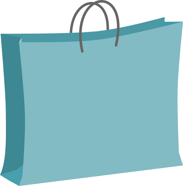 Blue Shopping Bag Clip Art Png (teal, gray, silver, white)