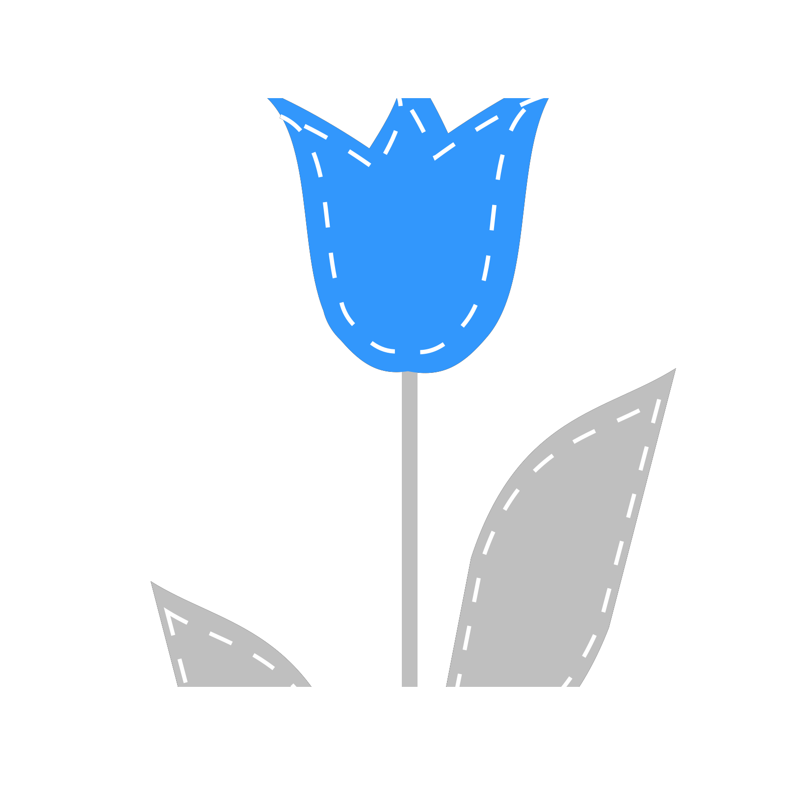 Blue Tulip Png Pic (black, greenish blue, gray, silver)