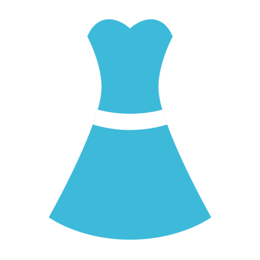 Blue Dress Free Png Icon (greenish blue, white, black)