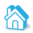 Blue Home House Free Png Icon Download (silver, greenish blue, black, white)