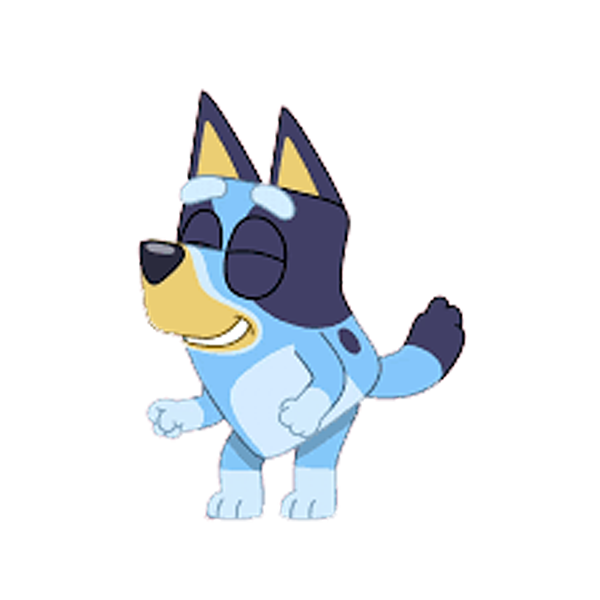 Bluey Dog Transparent Png (indigo, silver, black, lavender, salmon)