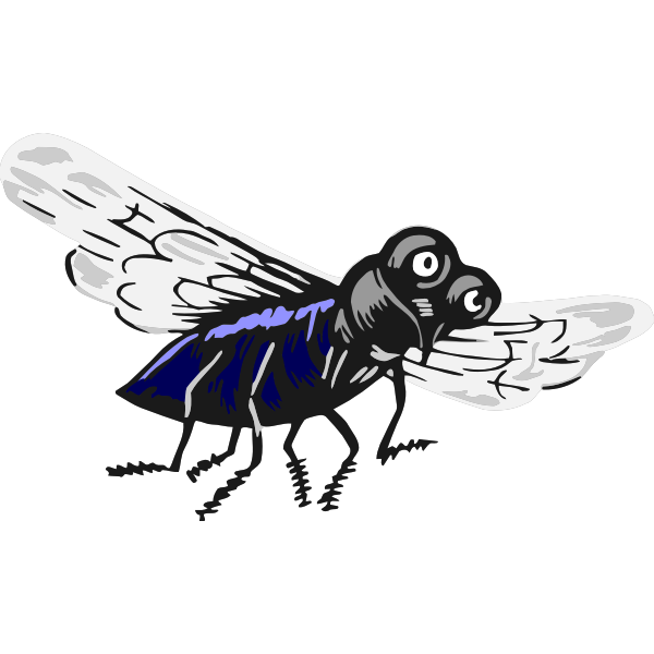 Fly Insect Png Image (black, white, lavender)