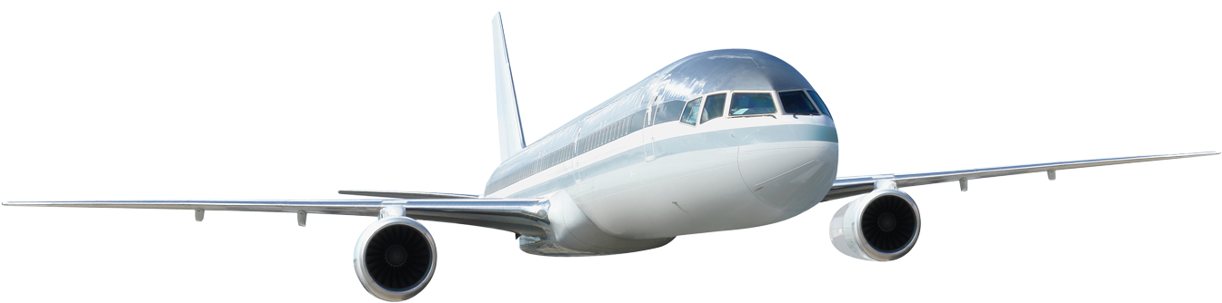 Flying Airplane Transparent Background (black, gray, lavender)