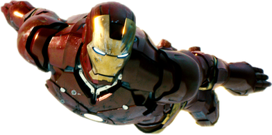 Flying Iron Man Png Image (white, black)