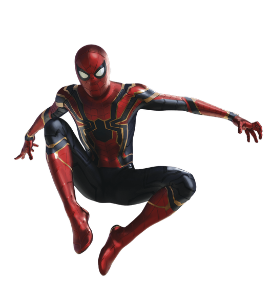 Flying Iron Spiderman Png Transparent Image (black)