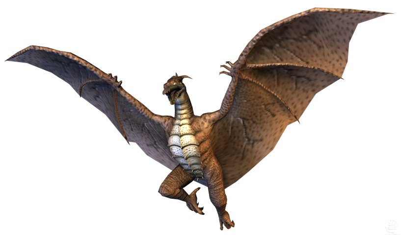 Flying Rodan Png Pic (black, gray)