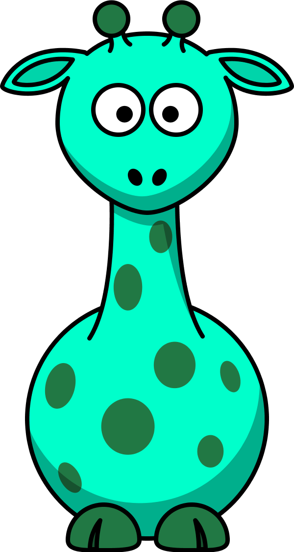 Small Vector Giraffe Png Image (teal, white, greenish blue, black)