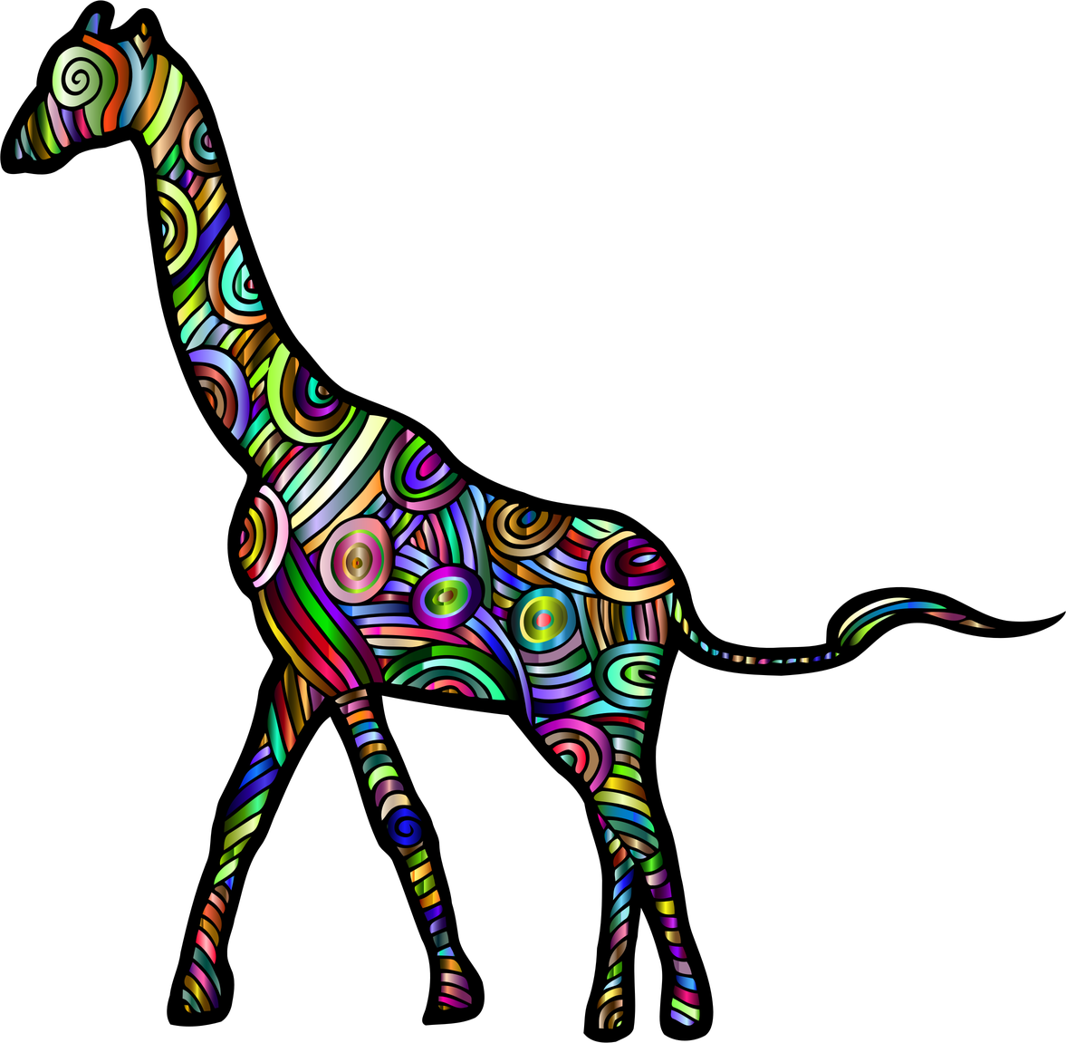 Small Vector Giraffe Transparent Png (black)