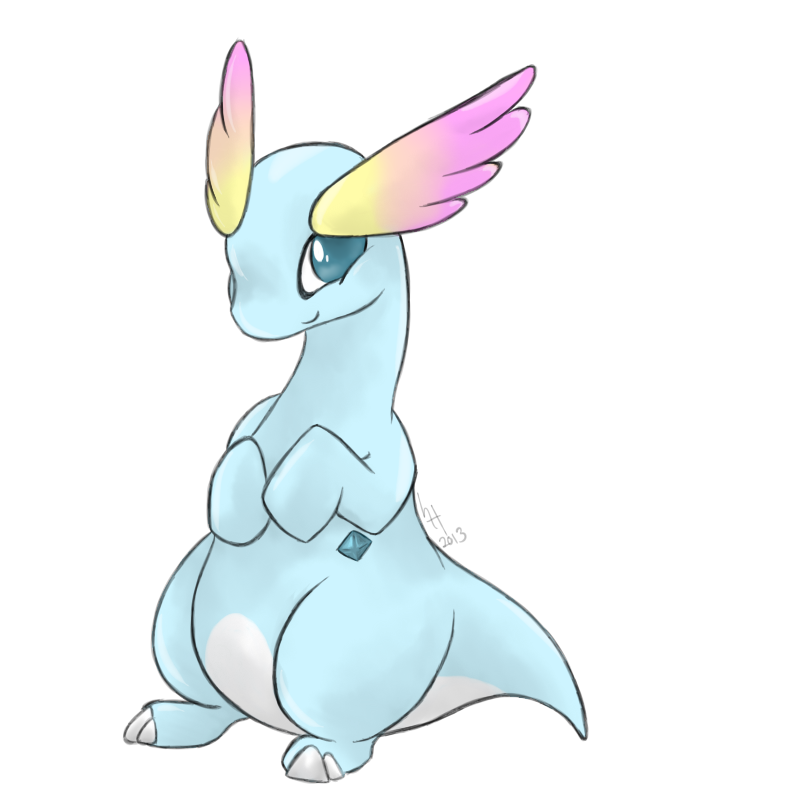 Amaura Pokemon Png Isolated File (lavender, mint, black)