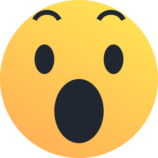 Amazed Reaction Emoji Png Hd (salmon, black, gold)