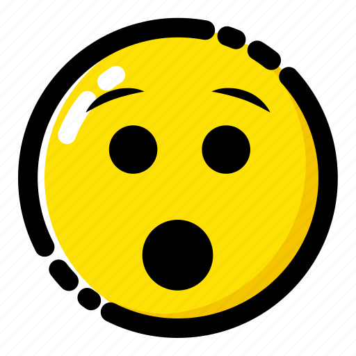 Amazed Reaction Emoji Png Isolated Photo (black, gold)