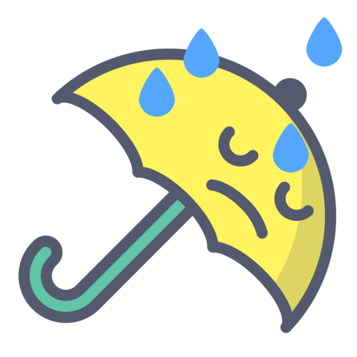 Umbrella Rain Free Png Icon (salmon, black, greenish blue, yellow, gray)