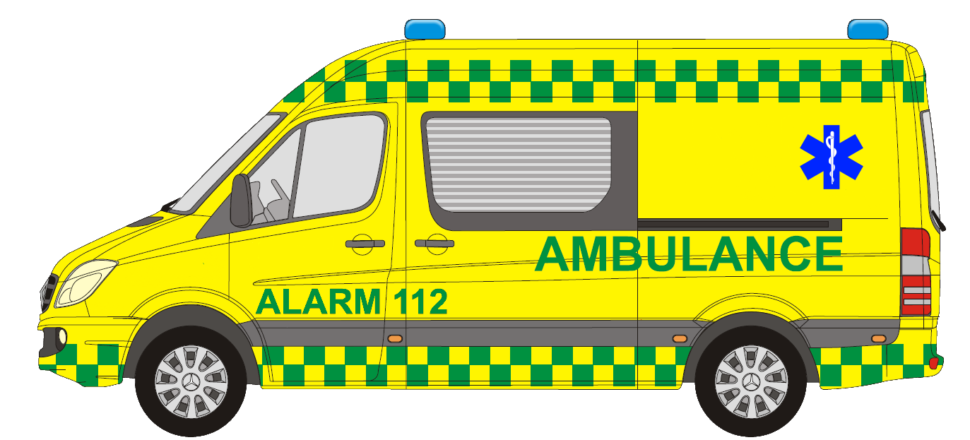 Ambulance Transparent Background (lavender, silver, black, yellow)