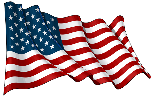 America Flag Png File (black, white, silver)