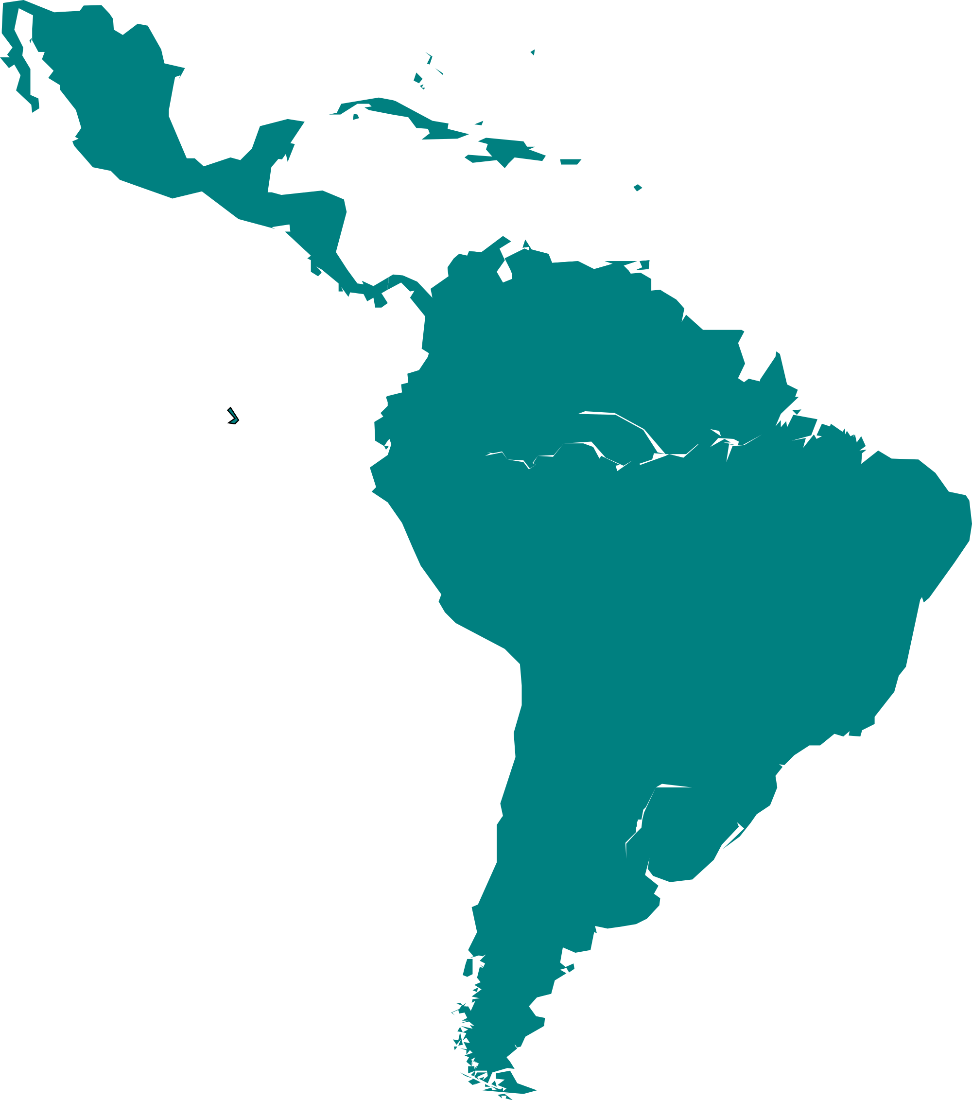 America Map Png Image (teal, black)