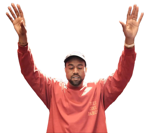 American Rapper Kanye West Transparent Background (white, black, salmon)