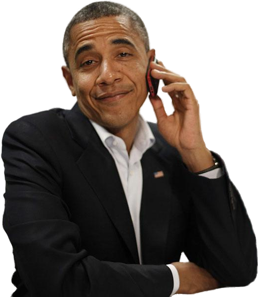 Smiling Barack Obama Face Transparent Png (black)