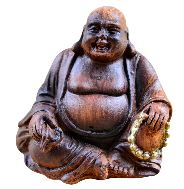 Smiling Buddha Png Clipart (black, silver)