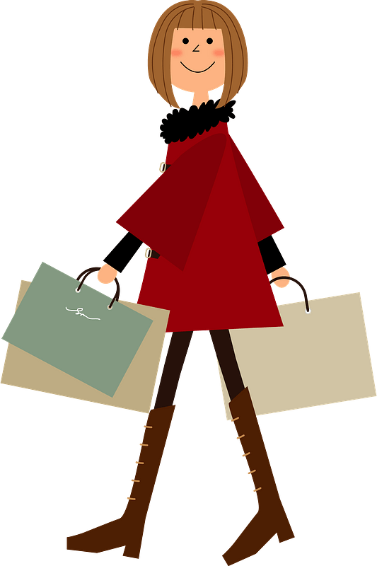 Smiling Girl Holding Shopping Bag Png (silver, maroon, gray, black)