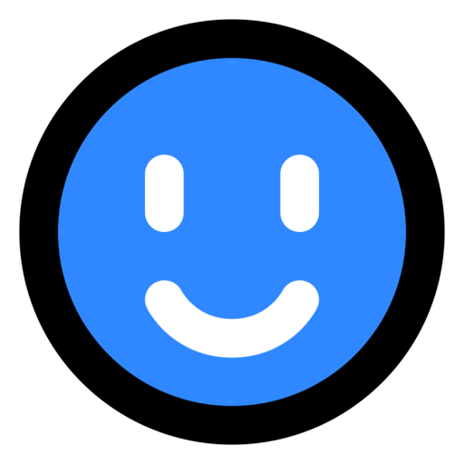 Smiling Face Free Png Icon (greenish blue, white, black)