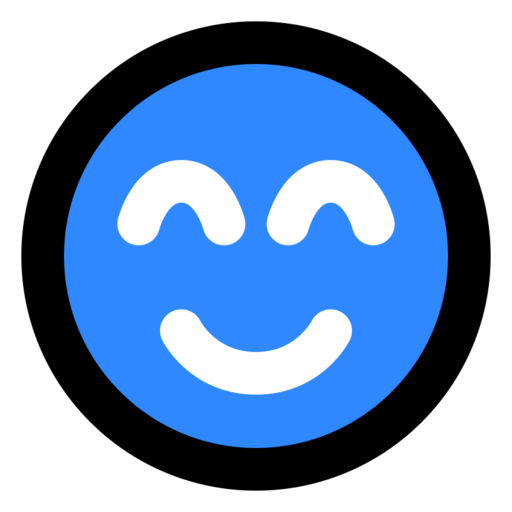 Smiling Face With Squinting Eyes Free Png Icon (greenish blue, white, black)