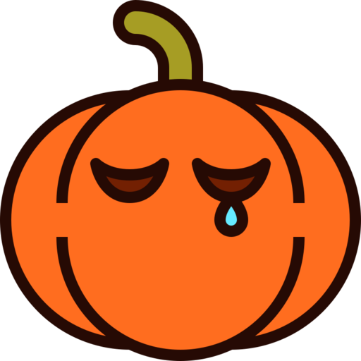 Emoji Pumpkin Halloween Cry 3 Free Png Icon (black, chocolate)