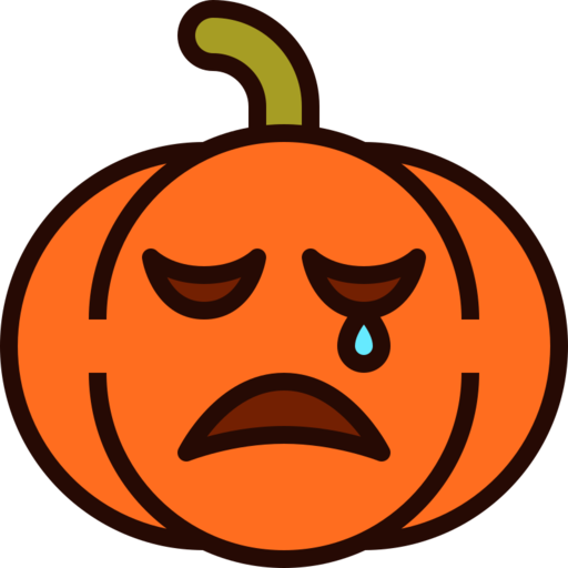 Emoji Pumpkin Halloween Cry 4 Free Png Icon (black, chocolate)