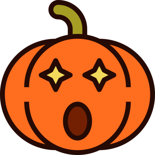 Emoji Pumpkin Halloween Wow Free Png Icon (maroon, black, chocolate)