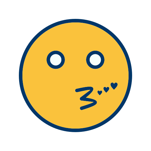 Emoticon Face Kiss Smiley Free Nobackground Png Icon Download (navy, gold, black)