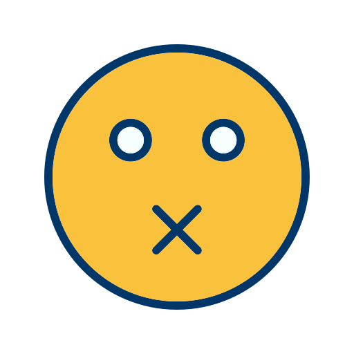 Emoticon Face Mute Smiley Free Png Icon Download (navy, gold, black, white)