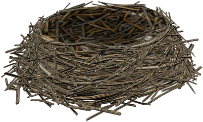 Empty Bird Nest Png (gray, olive, black)