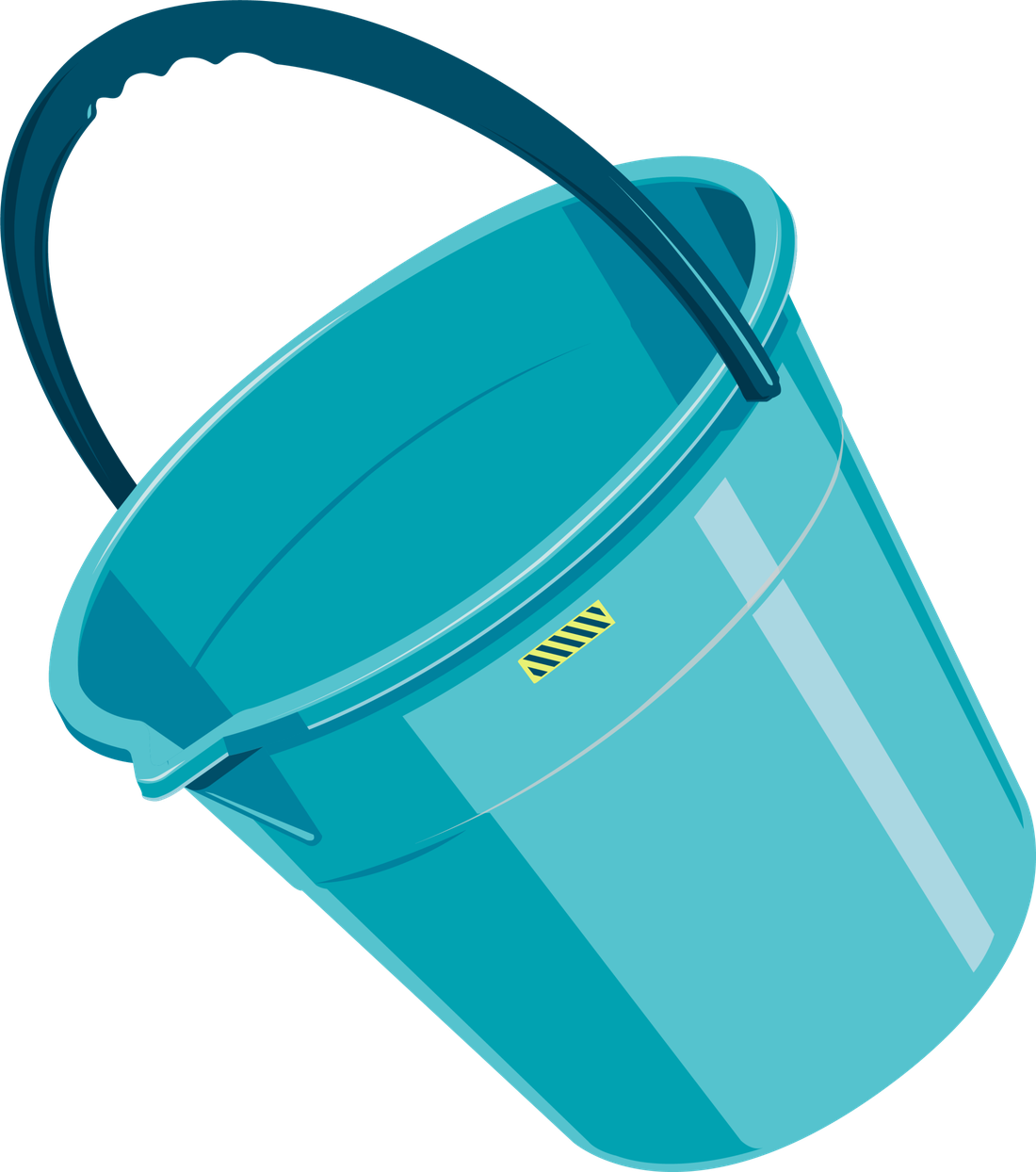 Empty Bucket Png Image (black, silver, teal)