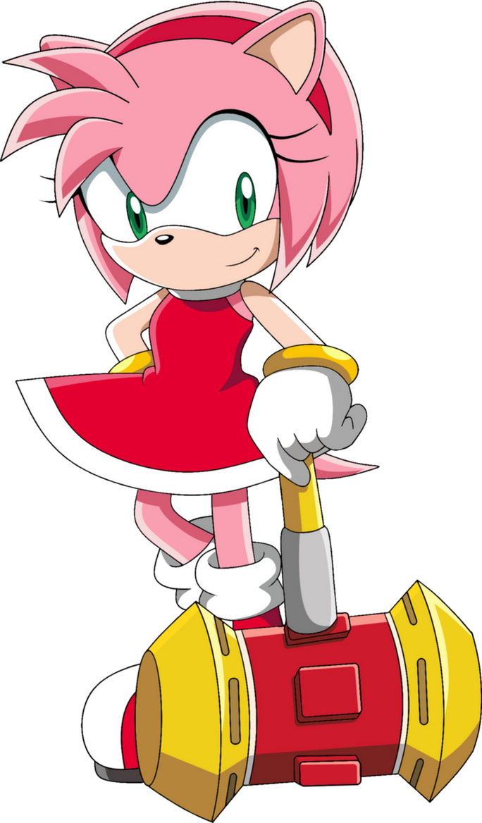 Amy Rose Png Background (gold, white, black, red, pink)