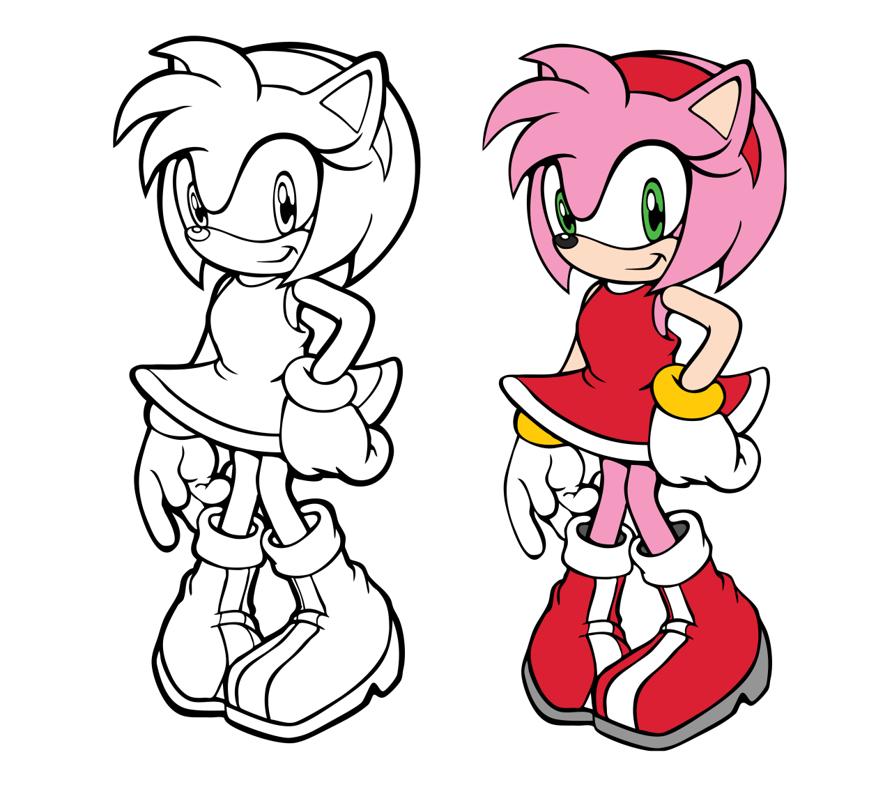 Amy Rose Png Image File (white, plum, black, silver, red)