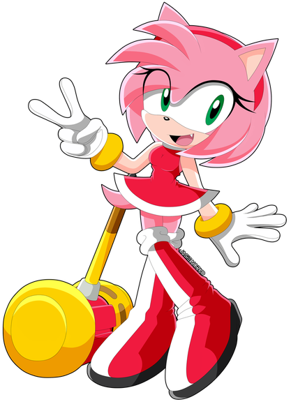 Amy Rose Png Photo (white, black, gold, pink, red)