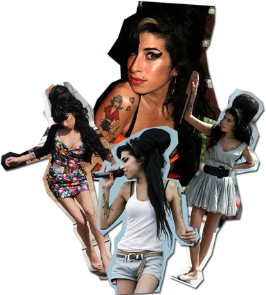 Amy Winehouse Png Isolated File (black)