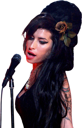 Amy Winehouse Png Isolated Image (black)