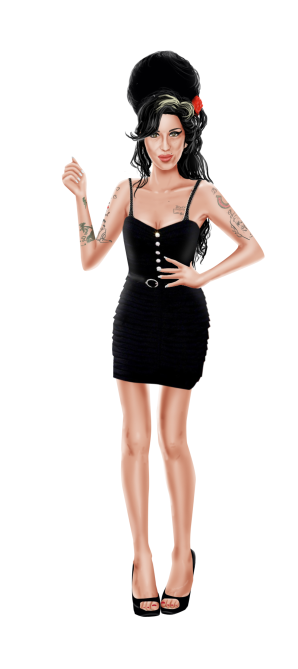 Amy Winehouse Png Isolated Photo (black)