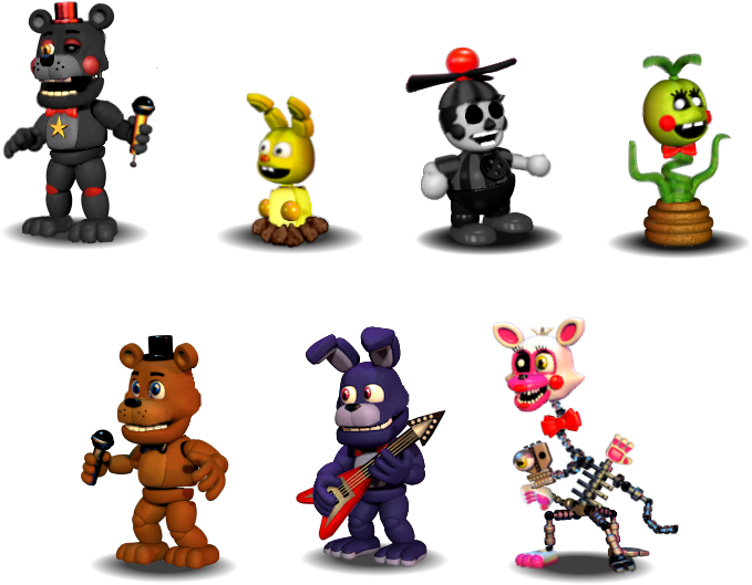 Fnaf Characters Png Isolated File (black)