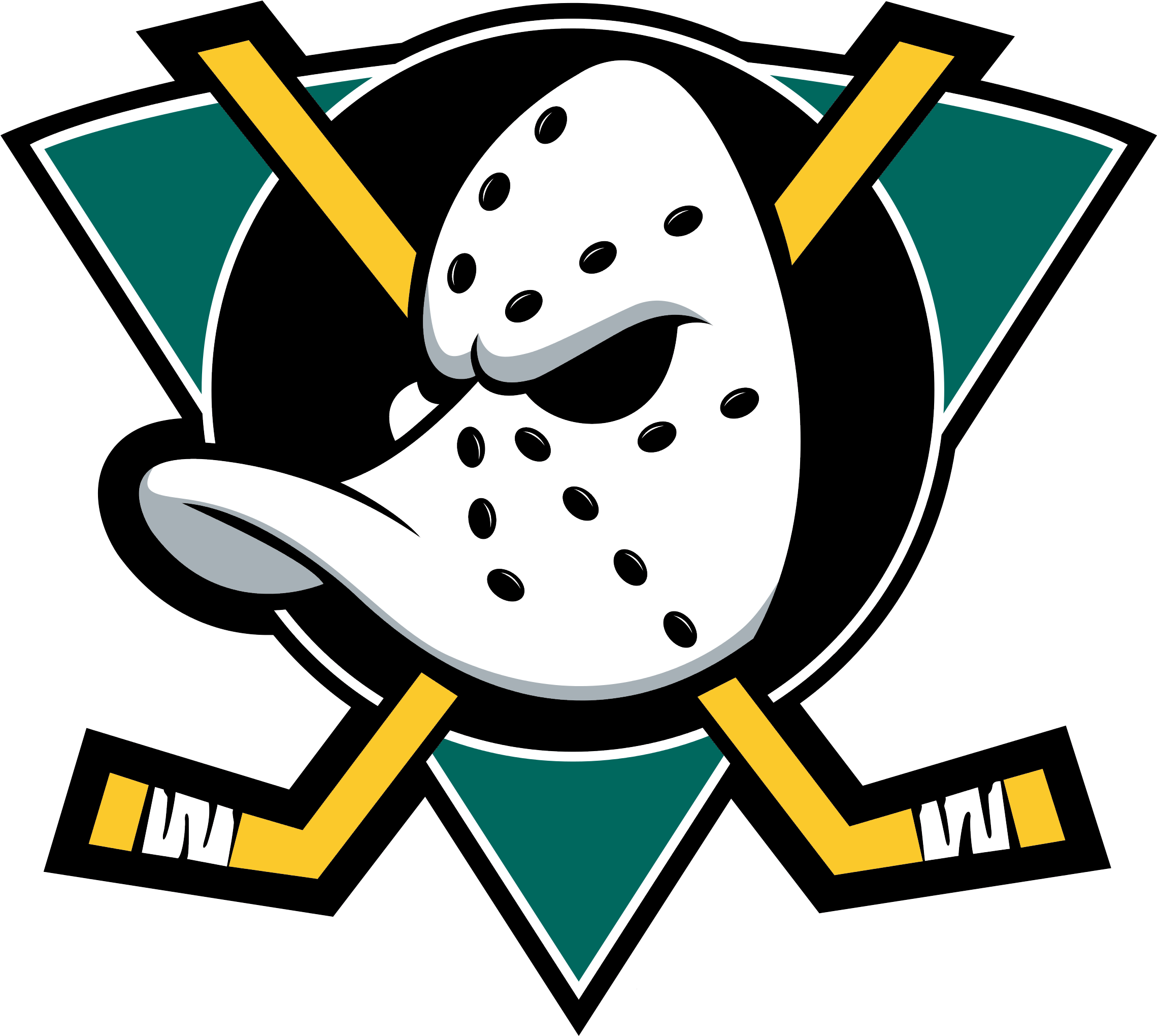 Anaheim Ducks Png Pic (white, gold, black, teal)