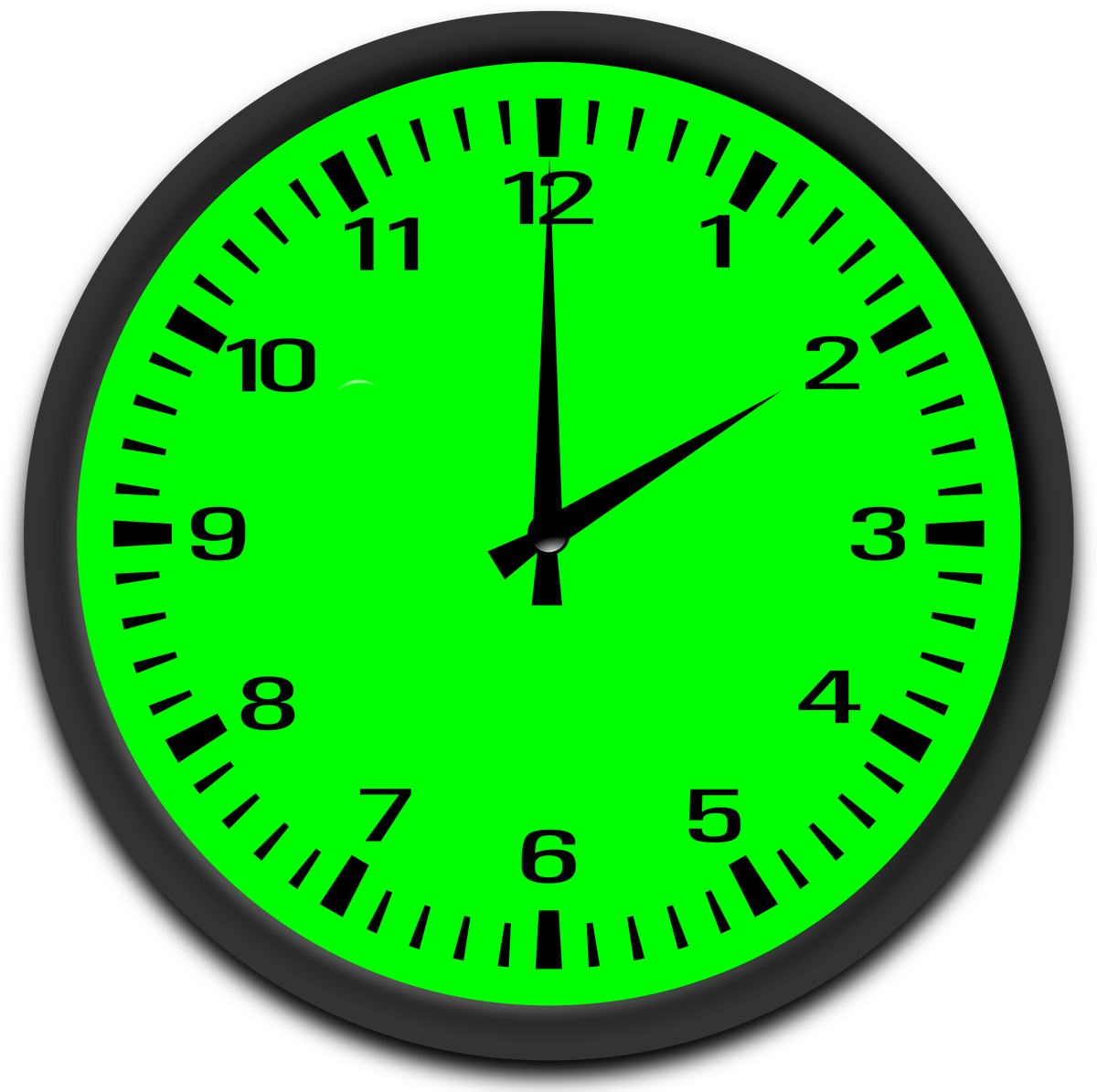 Analog Clock Png Image (lime, black)