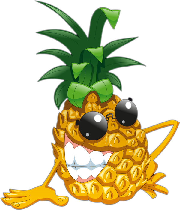 Ananas Png Image (white, green, orange, black)